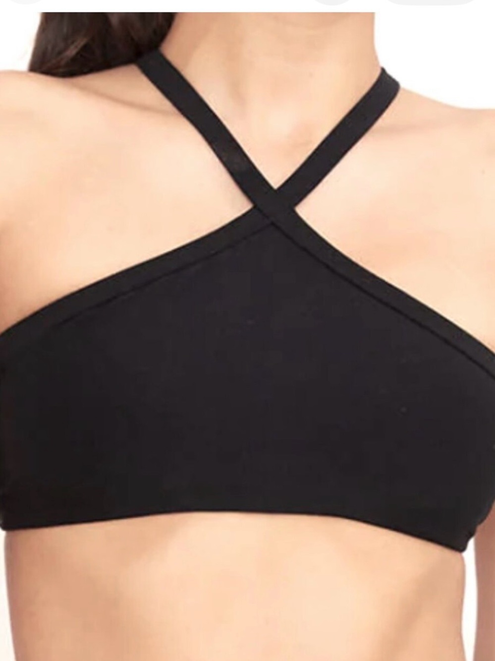 Wolven Black Crisscross Sports Bra